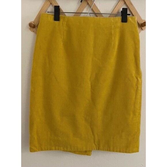 Anthropologie Dresses & Skirts - Anthropologie Skirt Women's 4 Maeve Pencil Corduroy Yellow 100% Cotton